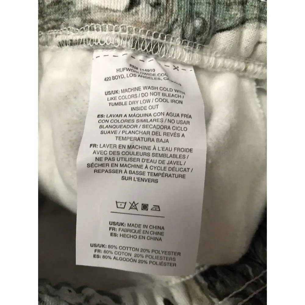 HUF - Swirl Fleece Pant - Olive Women’s Sz Small Waist 26-32